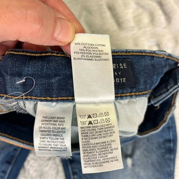 Lucky Brand Jeans Womens 0/25 Bridgette Skinny Ankle Distressed Raw Hem Festival - Picture 6 of 9